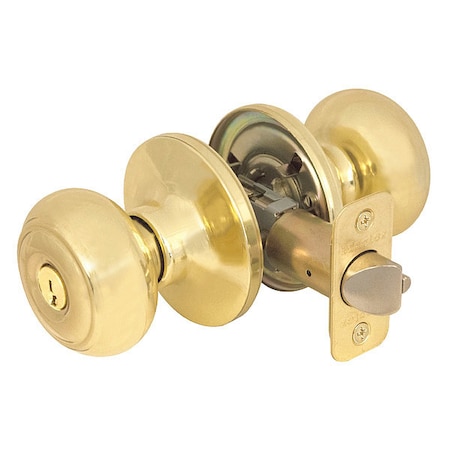 Knob Lockset, Rusk Style, Polished Brass MPN:RU0203KA4