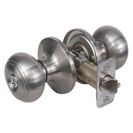 Knob Lockset, Rusk Style, Satin Nickel MPN:RU0215KA4