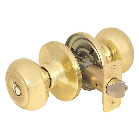 Knob Lockset, Rusk Style, Polished Brass MPN:RU0303BOX