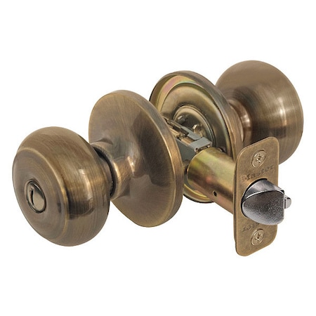 Knob Lockset, Rusk Style, Antique Brass MPN:RU0305BOX