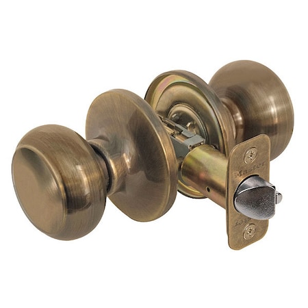 Knob Lockset, Rusk Style, Antique Brass MPN:RU0405BOX