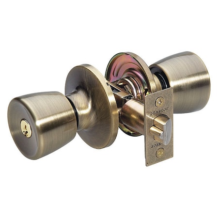 Knob Lockset, Tulip Style, Antique Brass MPN:TU0105KA4S