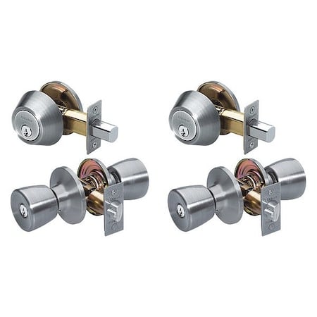 Knob Lockset, Tulip Style, Satin Nickel MPN:TUC0615KA4