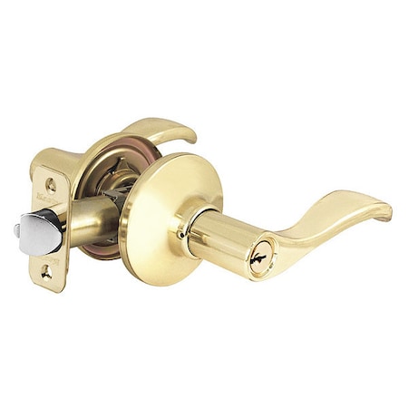 Lever Lockset, Polished Brass, Wave Style MPN:WL0103KA4S