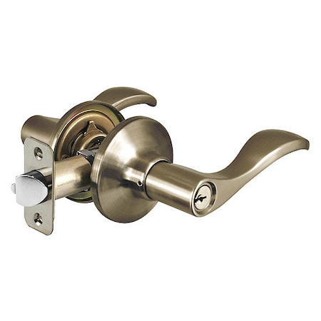 Lever Lockset, Antique Brass, Wave Style MPN:WL0105KA4