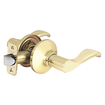 Lever Lockset, Polished Brass, Wave Style MPN:WL0403BOX