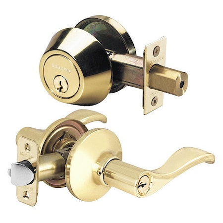 Lever Lockset, Polished Brass, Wave Style MPN:WLC0603KA4