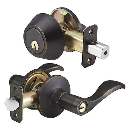Lever Lockset, Aged Bronze, Wave Style MPN:WLC0612PKA4