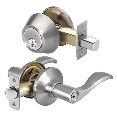 Lever Lockset, Satin Nickel, Wave Style MPN:WLC0615KA4
