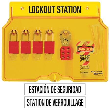 Lockout Station, Filled, 4 Padlocks MPN:1482BP1106