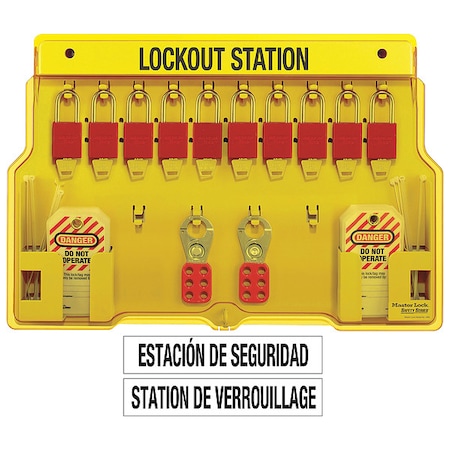 Lockout Station, Filled, 10 Padlocks MPN:1483BP1106