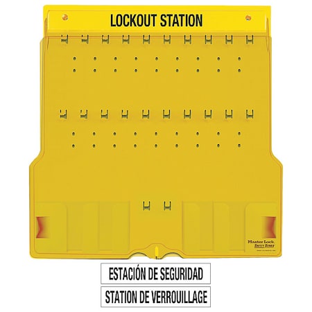 Lockout Station, Unfilled, Holds 20 Padlocks, 22 in x 22 in, Includes Translucent Lockable Cover MPN:1484B