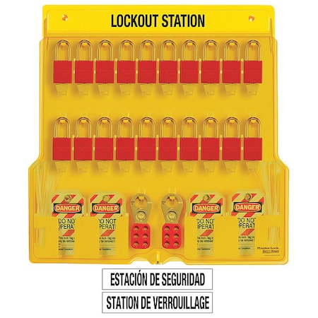 Lockout Station, Filled, 20 Padlocks MPN:1484BP1106
