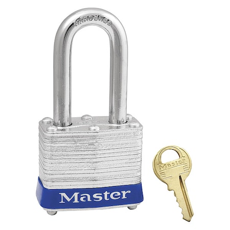 Lockout Padlock, Keyed Alike, Steel, Blue, 1 1/2 in Shackle Height, 1 9/16 in Body Width MPN:3KALFBLU1KEY-0356