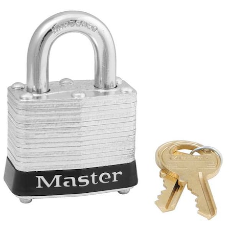 Lockout Padlock, Keyed Alike, Steel, Black, 9/16 in Shackle Height, 1 9/16 in Body Width, 3 PK MPN:3KAS3BLK