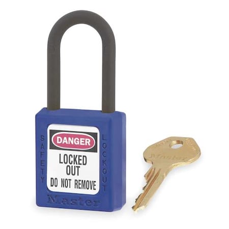 Lockout Padlock, Keyed Different, Thermoplastic, Blue, 1 1/2 in Shackle Height, 1 1/2 in Body Width MPN:406BLU