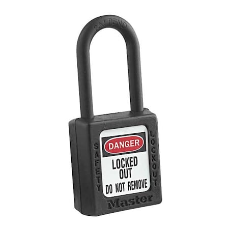 Lockout Padlock, Keyed Alike, Thermoplastic, Black, 1 1/2 in Shackle Height, 1 1/2 in Body Width MPN:406KABLK 4XX0006