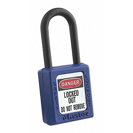 Lockout Padlock, Keyed Alike, Thermoplastic, Blue, 1 1/2 in Shackle Height, 1 1/2 in Body Width MPN:406KABLU 4XX0004
