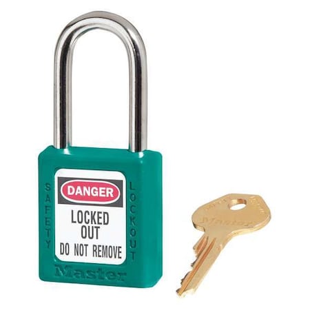Lockout Padlock, Keyed Different, Thermoplastic, Standard Body, Steel, Teal, PK6 MPN:410S6TEAL