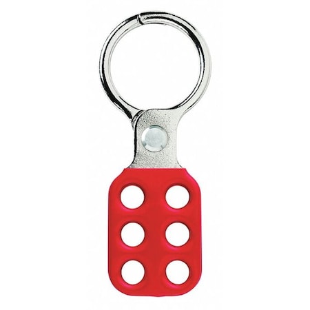 Lockout Hasp, Red, Aluminum, 6 Max. No. of Padlocks, 3/8 in Max. Shackle Dia. MPN:417