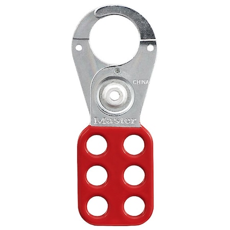 Lockout Tagout Hasp with Vinyl-Coated Handle, 1 in Jaw Clearance, Steel, Red MPN:420