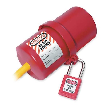 Plug Lockout, For 3/4 in Max Cord Diameter, 9/16 in Shackle Diameter, Label Included MPN:488