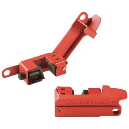 Grip Tight Single Pole Breaker Lockout, Steel, Clamp-On, For Voltage 120/277V AC, 1 Padlock, Red MPN:491B