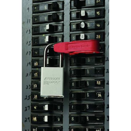 Grip Tight Circuit Breaker Lockout, Standard Single and Double Toggles, Clamp-On, Red MPN:493B
