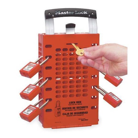 Group Lockout Box, 14 Locks Max, Red MPN:503RED