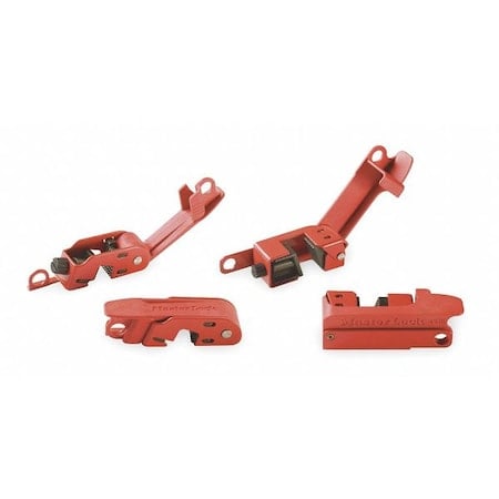 Circuit Breaker Lockout Combo Pack, Clamp-On, For 120/277V AC Volt, Steel, Red MPN:506