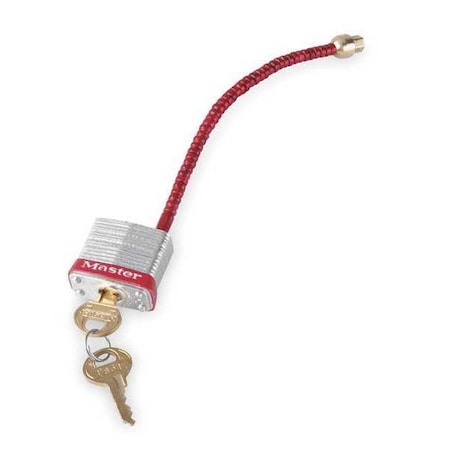 Circuit Breaker Switch Padlock, Keyed Different, Steel, Red, 1 1/8 in Body Width MPN:7C5RED