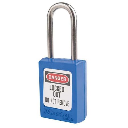Lockout Padlock, Keyed Alike, Thermoplastic, Blue, 1 1/2 in Shackle Height, 1 3/8 in Body Width MPN:S31KAS12BLU