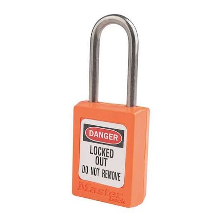 Lockout Padlock, Keyed Alike, Thermoplastic, Orange, 1 1/2 in Shackle Height, 1 3/8 in Body Width MPN:S31KAS12ORJ