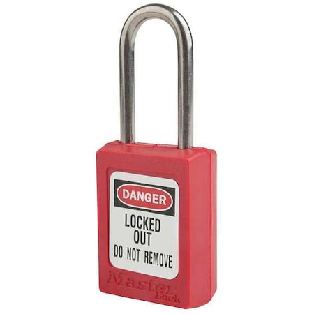 Lockout Padlock, Keyed Alike, Thermoplastic, Red, 1 1/2 in Shackle Height, 1 3/8 in Body Width MPN:S31KAS12RED