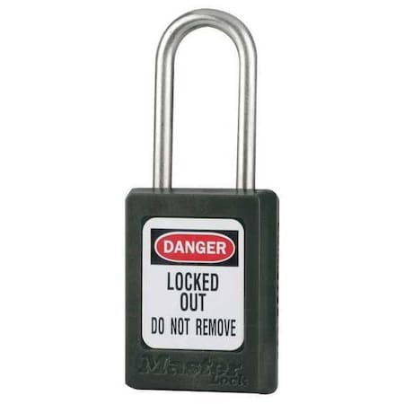 Lockout Padlock, Keyed Different, Thermoplastic, Black, 1 1/2 in Shackle Height MPN:S33BLK