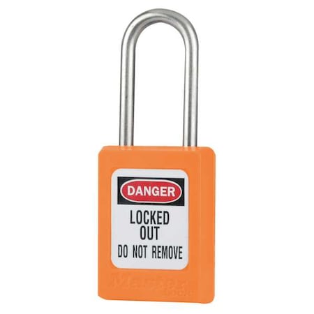 Lockout Padlock, Keyed Alike, Thermoplastic, Orange, 1 1/2 in Shackle Height, 1 3/8 in Body Width MPN:S33KAS12ORJ