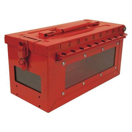 Group Lockout Box, Red, 5-43/64