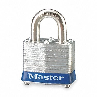 Keyed Padlock 5/8 in Rectangle Silver MPN:3UP
