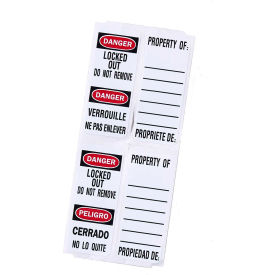 Master Lock® Bilingual Padlock Labels for 411 padlocks (100 Sets 50 Sets/Each Language) S141 S141