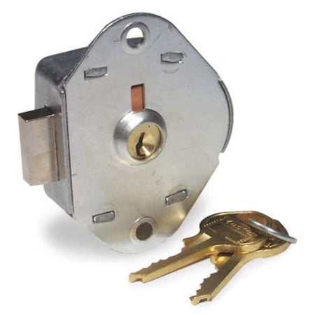 Built-In Locker Lock, Key Type Different, Mounting Hole Dia. 7/32 in, Zinc-Plated MPN:1710