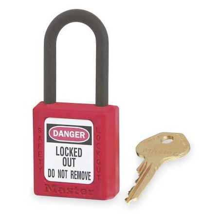 Red Safety Dielectric PADLOCK; Zenex BODY; Plast MPN:406RED
