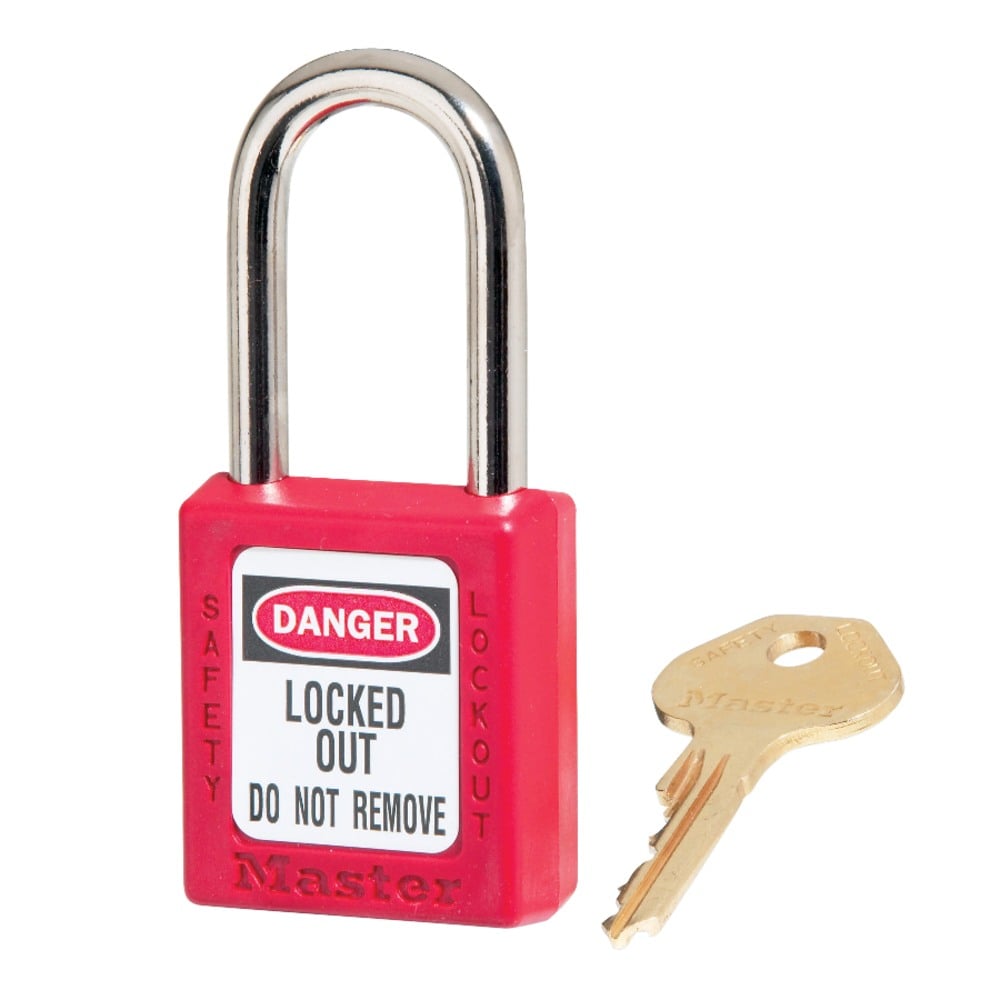 Red Plastic Safety Padlock Keyed Differently MPN:410RED