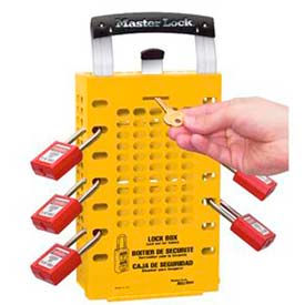Master Lock® Group Lock Box Latch Tight™ Portable Or Wall Mount Yellow 503YLW