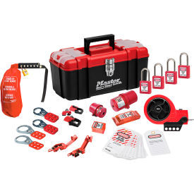 Master Lock® Lockout Toolbox Premier Electrical Device Assortment 4 Zenex Padlocks Red 1457E410KAPRE