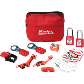Master Lock® Lockout Pouch Standard Electrical Device Assortment 2 Zenex Padlocks Red S1010E410KA