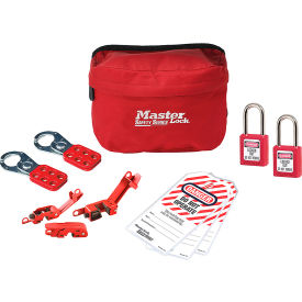 Master Lock® Lockout Pouch Basic Electrical Device Assortment 2 Zenex Padlocks Red S1010E410KABAS