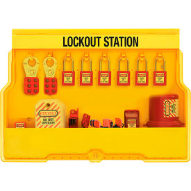 Master Lock® Lockout Station Premier Electrical Device Assortment 6 Zenex Padlocks Yellow S1850E410PRE