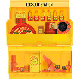 Master Lock® Deluxe Lockout Station Premier Valve Electrical Assortment 6 Padlocks Yellow S1900VE410PRE