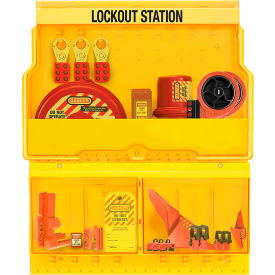 Master Lock® Deluxe Lockout Station Premier Valve and Electrical Device Assortment Yellow S1900VEPRE