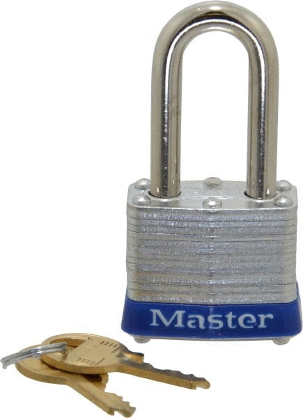 Lockout Padlock: Keyed Alike, Laminated Steel, Steel Shackle, Blue MPN:3KALFBLU-3242